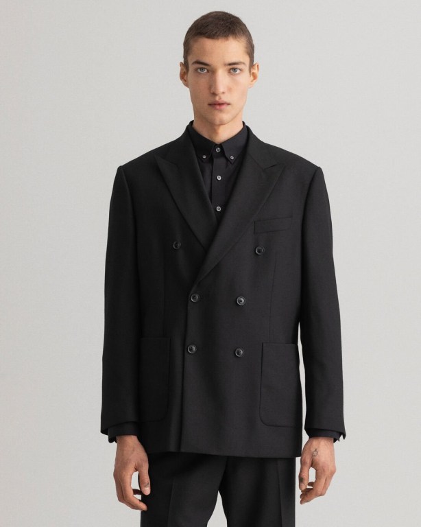 Blazere Barbati Gant Double-Breasted Summer Suit Negrii | I01oiJCUmne