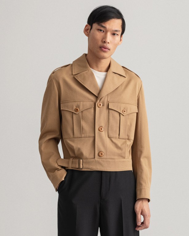 Blazere Barbati Gant Ike Twill Bej | oLAn7mvGr9q