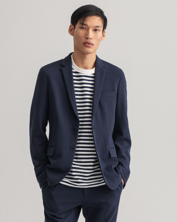 Blazere Barbati Gant Jersey Suit Albastri | wRiYrFoVYGy