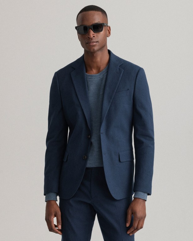 Blazere Barbati Gant Stretch Linen Suit Albastri | lSrY9Qa4elH