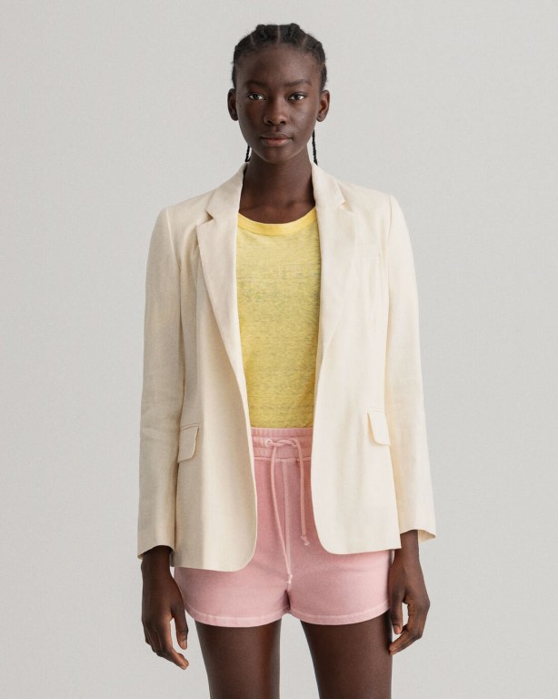 Blazere Dama Gant Straight Fit Stretch Linen Albi | cy2goJAUqfb