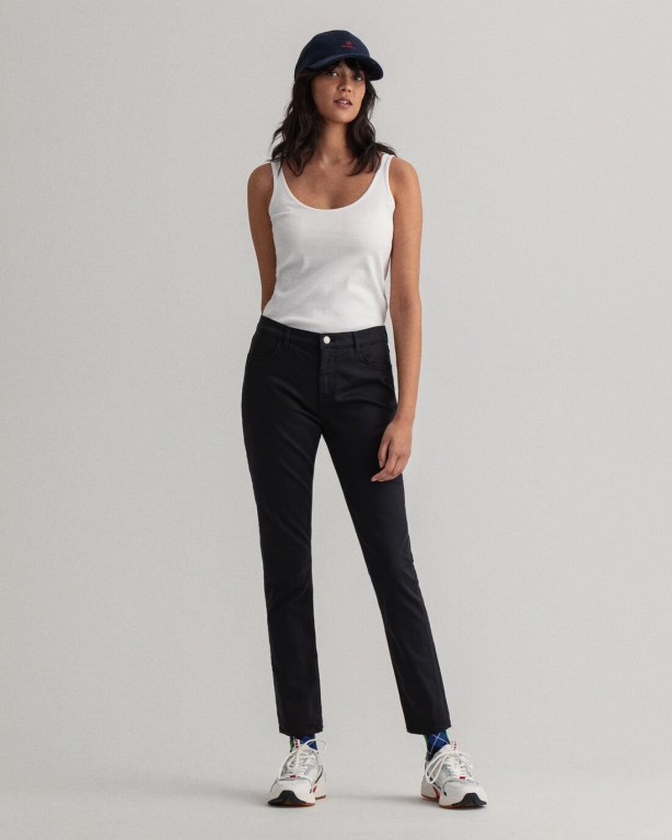 Blugi Dama Gant Nella Skinny Travel Color Negrii | Yu7FbA2icdv