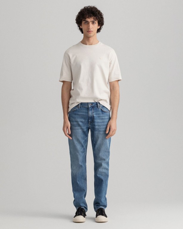 Blugi Slim Barbati Gant Arley Regular Albastri | g2o3E2aD6TZ
