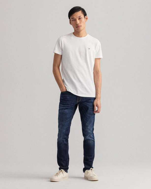 Blugi Slim Barbati Gant Maxen Extra Slim Fit Active-Recover Albastri Inchis | 6p16mO3zv5O
