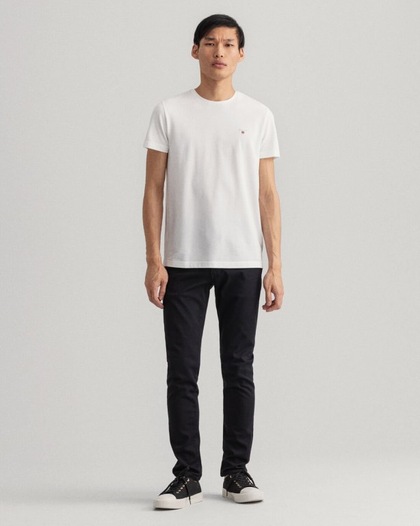 Blugi Slim Barbati Gant Maxen Extra Slim Fit Active-Recover Color Negrii | gLokezKf9hg