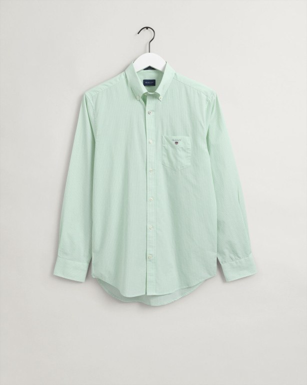 Camasa Barbati Gant Regular Fit Banker Broadcloth Verzi | 1DUP3TB1d4N