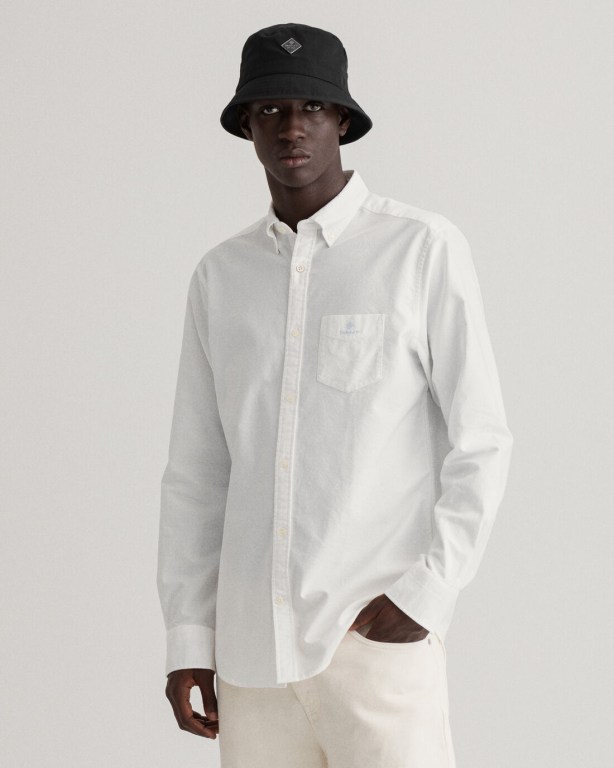 Camasa Barbati Gant Regular Fit Beefy Oxford Albi | 9jBp4HsyCqJ