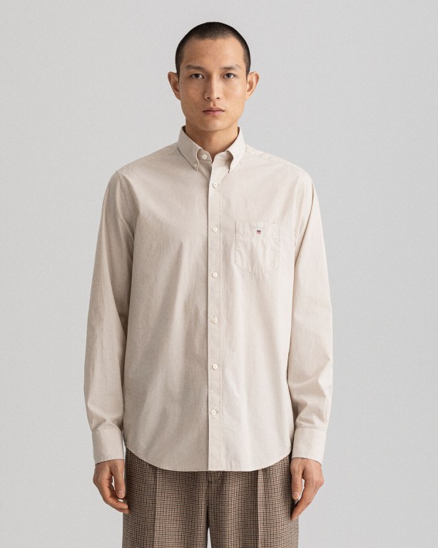 Camasa Barbati Gant Regular Fit Broadcloth Galbeni Deschis | OvMHEry6kQj