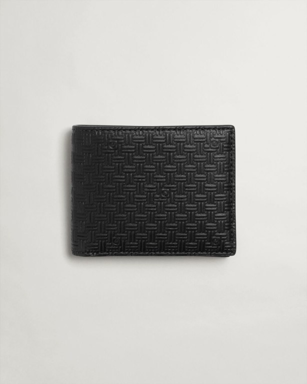 Genti Barbati Gant Signature Weave Piele Wallet Negrii | 9hgdqQlihhO