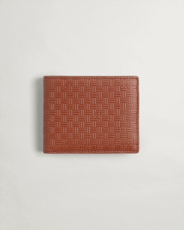 Genti Barbati Gant Signature Weave Piele Wallet Maro | qtq00XULJPC