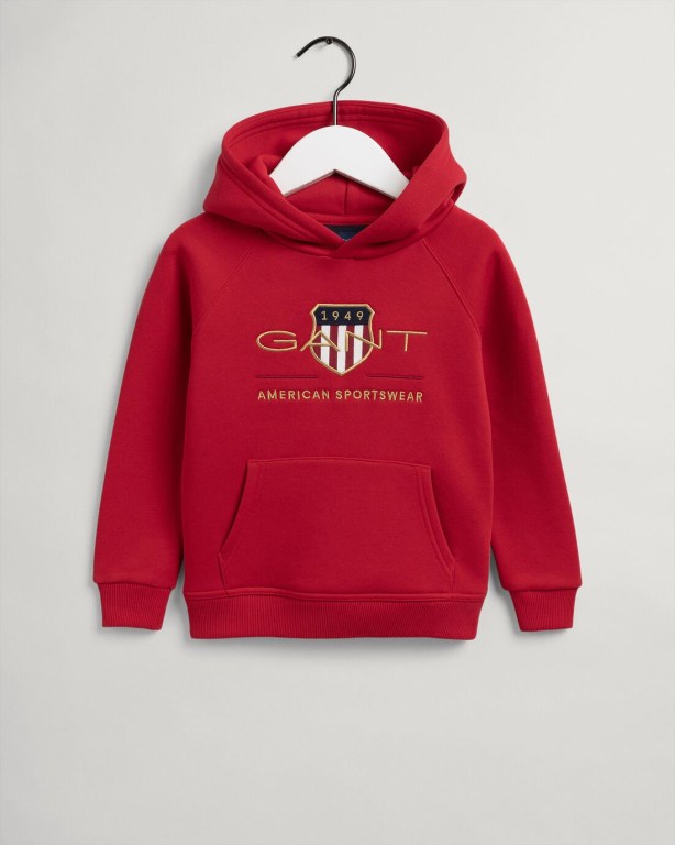 Hanorac Cu Gluga Baieti Gant Archive Shield Rosii | 7cSBCNWfJLY