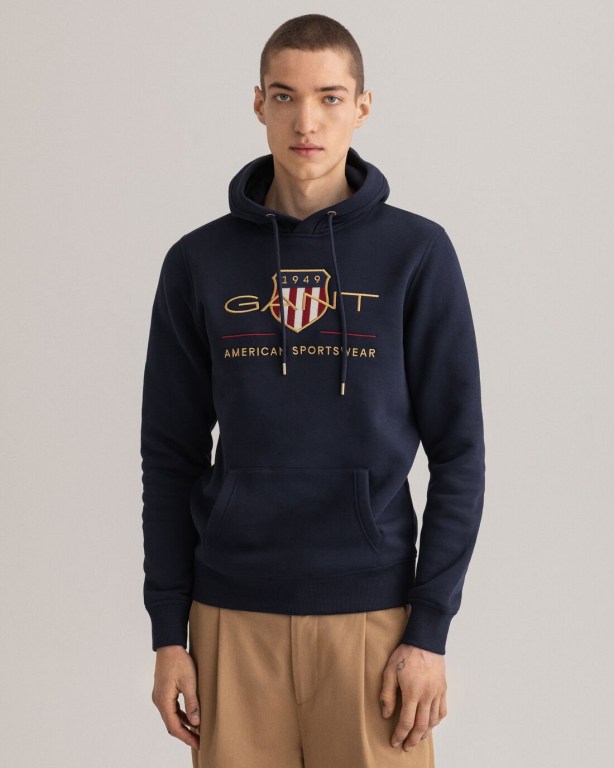 Hanorac Cu Gluga Barbati Gant Archive Shield Albastri | obau3JYrFpm
