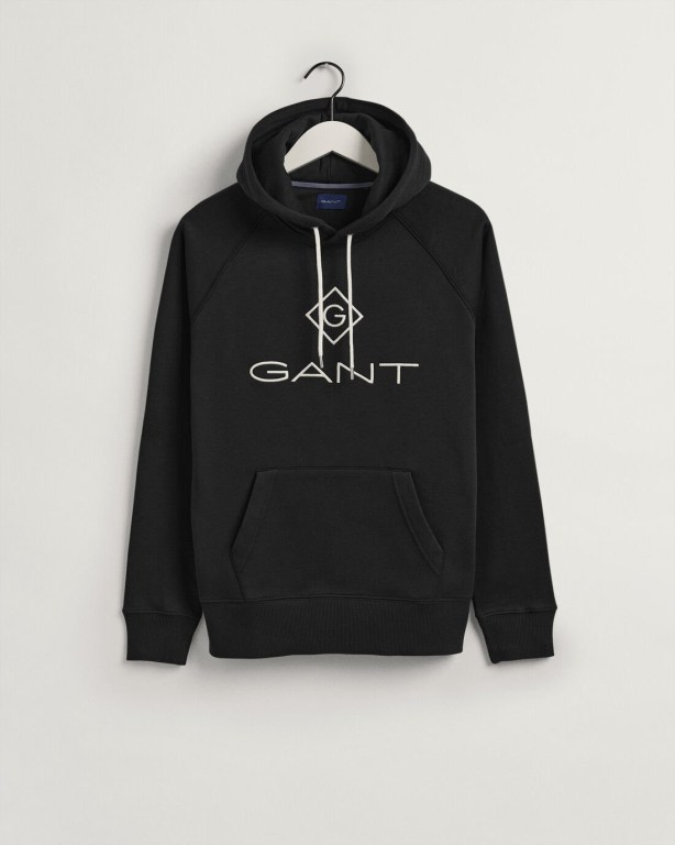 Hanorac Cu Gluga Barbati Gant Logo Negrii | 2iYjQiAlZsh