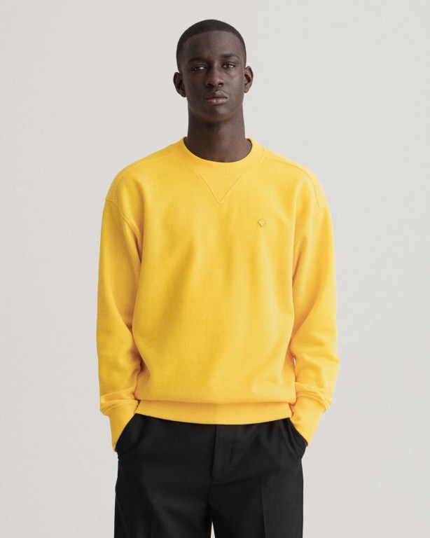 Hanorace Barbati Gant Icon G Essential Crew Neck Galbeni | UvJMGCjRdHX