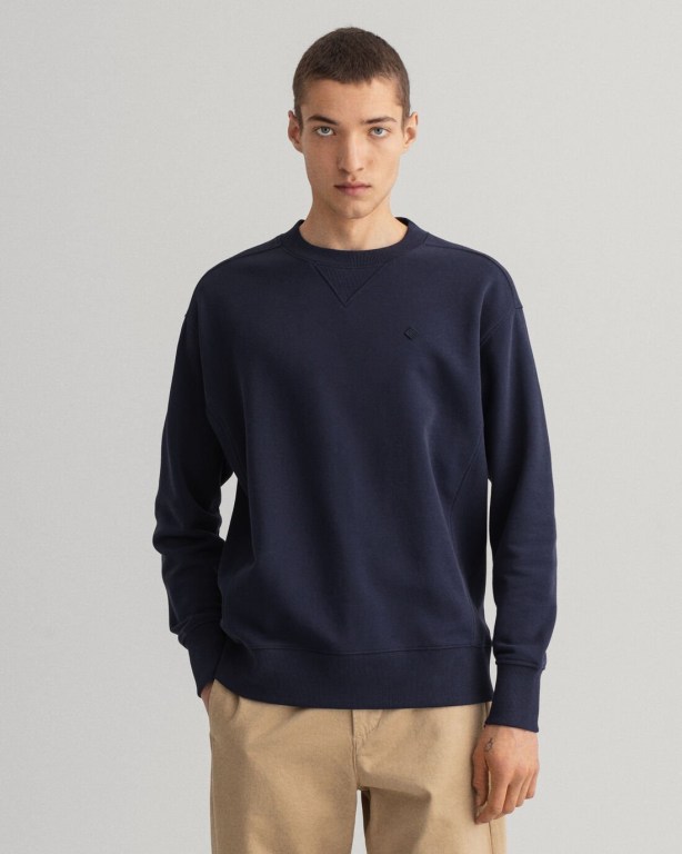 Hanorace Barbati Gant Icon G Essential Crew Neck Albastri | gTud5eKiVTP
