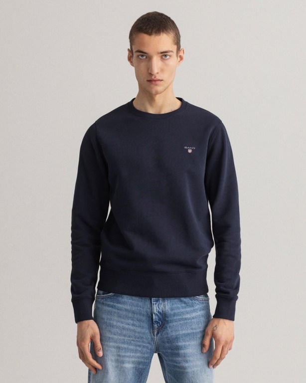 Hanorace Barbati Gant Original Crew Neck Pulovere Albastri | 2wKCPfgtomS