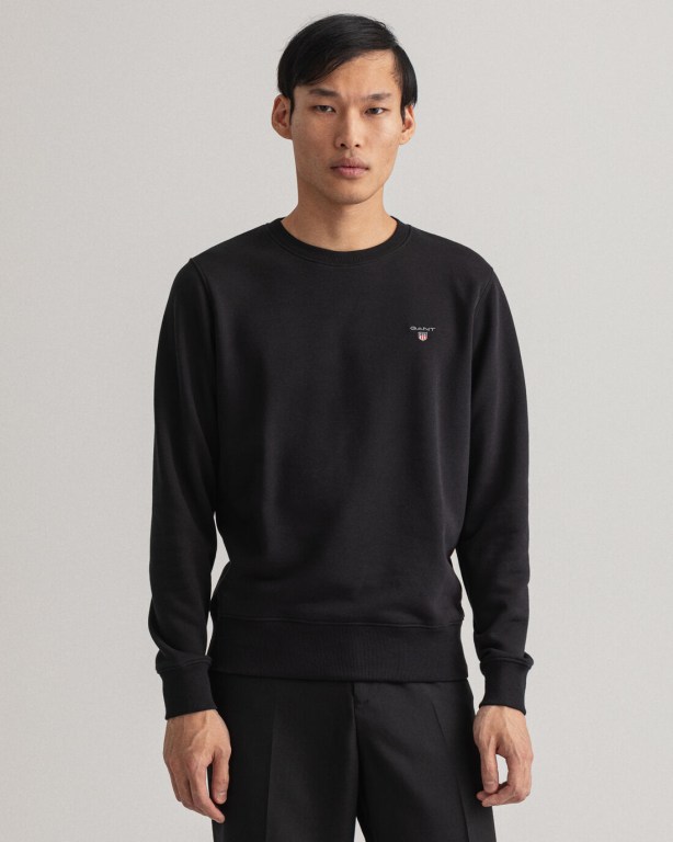Hanorace Barbati Gant Original Crew Neck Pulovere Negrii | oiWpuwJsjPw