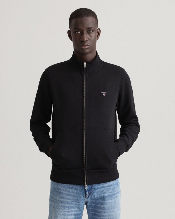 Hanorace Barbati Gant Original Full-Zip Cardigan Negrii | Jq5oB6SEo13