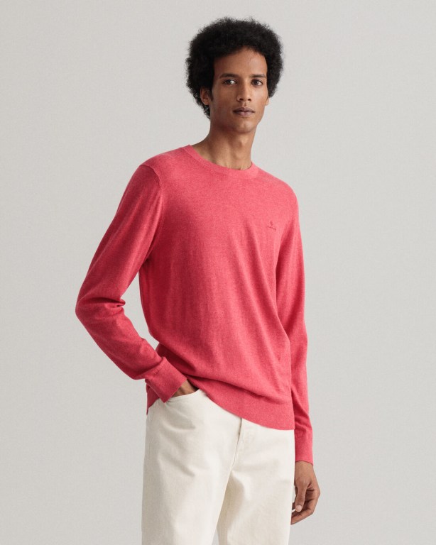 Jumpers Barbati Gant Bumbac Cashmere Crew Neck Roz | aJu1tt9rejw