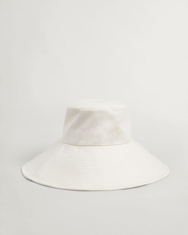 Palarie Dama Gant Sun Hat Albi | cCks5PKg1MW