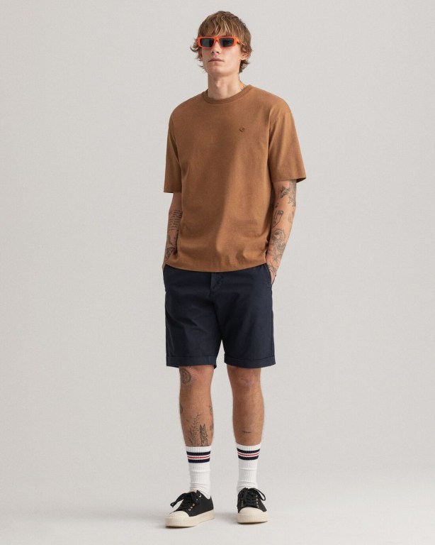 Pantaloni Scurti Barbati Gant Allister Regular Fit Sunfaded Albastri Inchis | EGiFotiVnlx