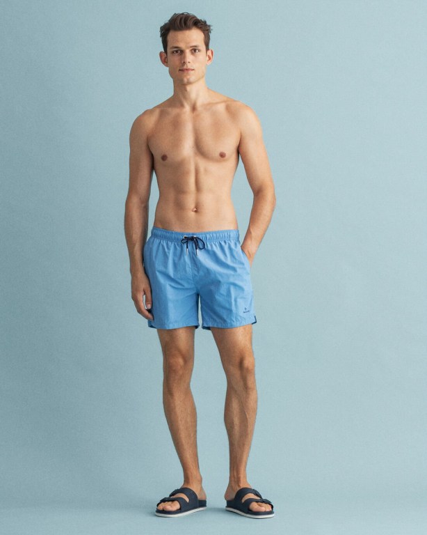 Pantaloni Scurti Barbati Gant Clasici Fit Argintii Albastri | MEGSCgYEXyd