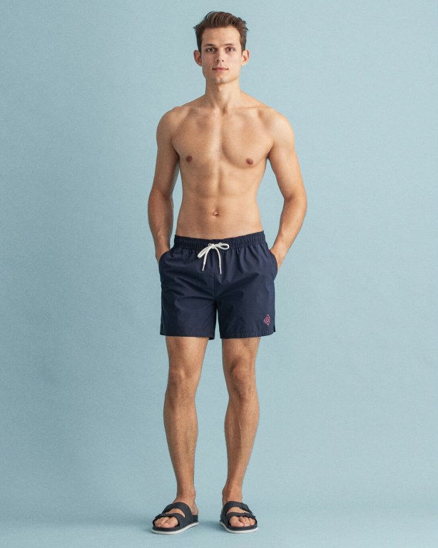 Pantaloni Scurti Barbati Gant Clasici Fit Sunfaded Swim Albastri Inchis | Mm0a9oZjrbd
