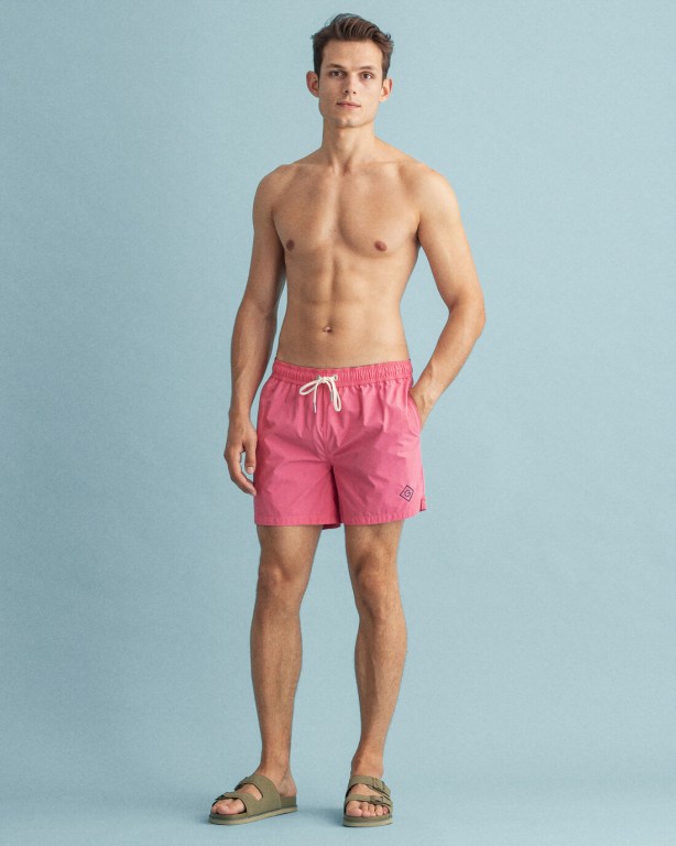 Pantaloni Scurti Barbati Gant Clasici Fit Sunfaded Swim Roz | VmUQScss5U8