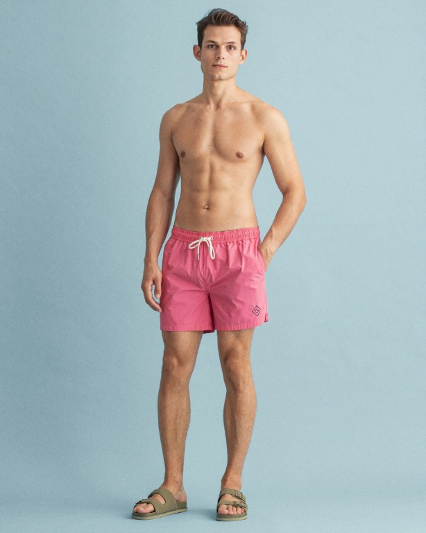 Pantaloni Scurti Barbati Gant Clasici Fit Sunfaded Roz | Wa3t9JWIRIR