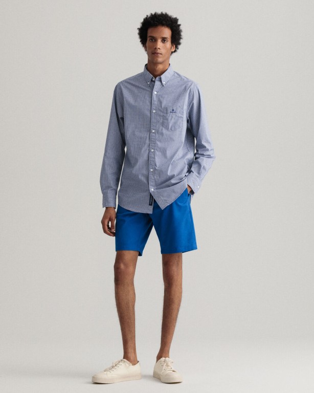 Pantaloni Scurti Barbati Gant Hallden Slim Fit Tech Prep™ Albastri | 5g8epasZeap