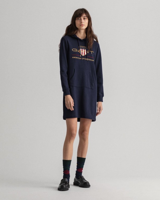 Rochie Dama Gant Archive Shield Hoodie Albastri | wieSv4pGpBq
