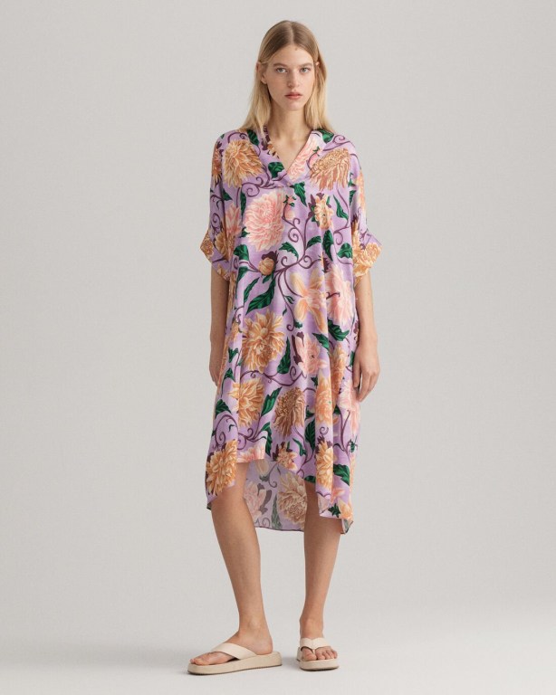 Rochie Dama Gant Dahlia Print Violet | G4lmI9BQq7Z