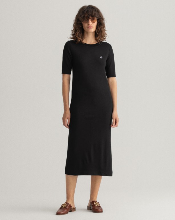 Rochie Dama Gant Icon G Jersey Negrii | WhnHDCKVKpT