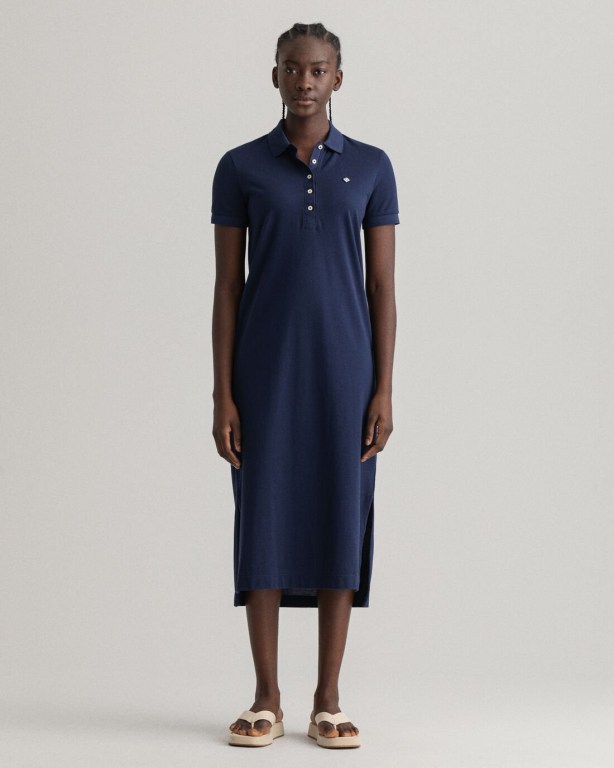 Rochie Dama Gant Piqué Polo Albastri | jY5YvXP1zop