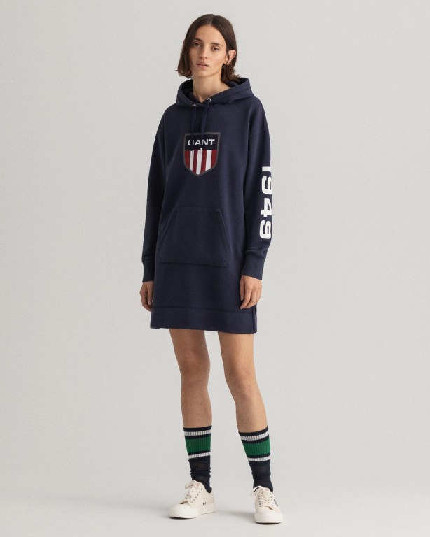 Rochie Dama Gant Retro Shield Hoodie Albastri | GLzrYdgIU5O