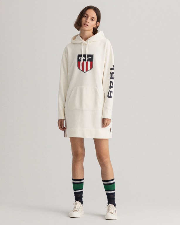 Rochie Dama Gant Retro Shield Hoodie Albi | nv5mlc3MAtS
