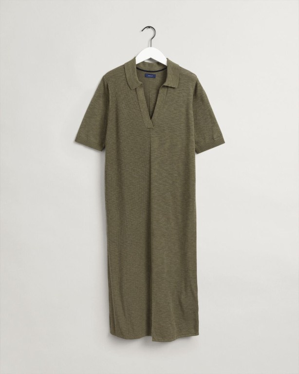 Rochie Dama Gant Ribbed Rugger Verzi | 4bhLeYCCvFL