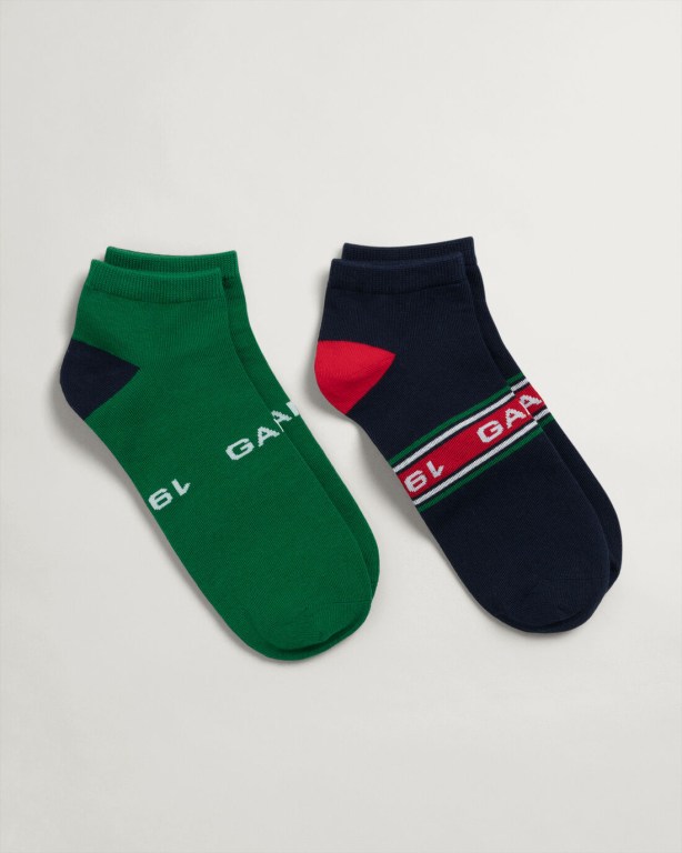 Sosete Barbati Gant 2-Pack Ankle Albastri | KXlngjaEKcy