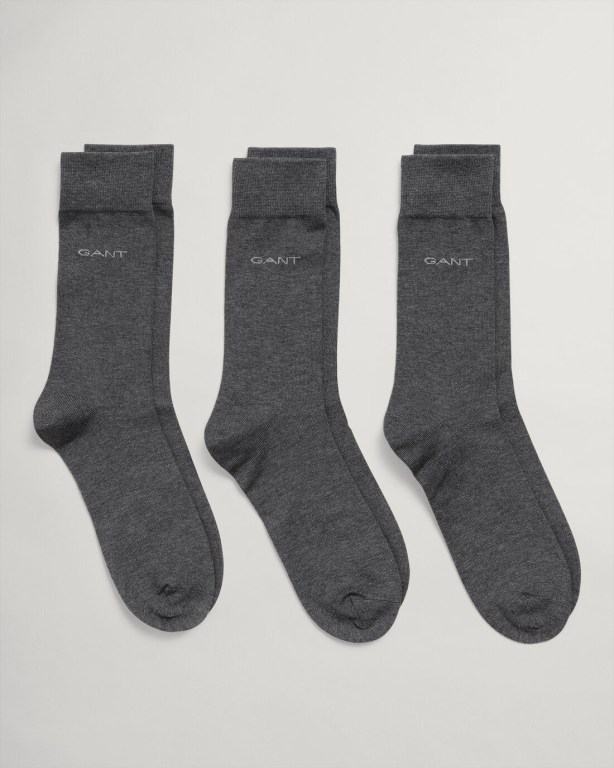 Sosete Barbati Gant 3-Pack Mercerized Bumbac Gri | LlTIENpCyyQ