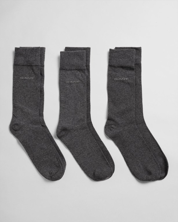 Sosete Barbati Gant 3-Pack Soft Bumbac Gri | NYHPyDsjk03