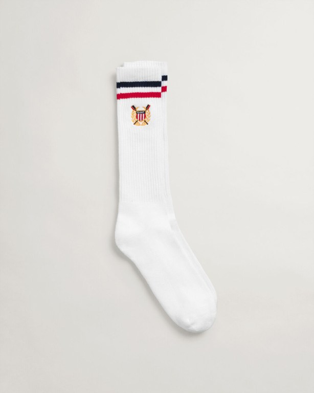 Sosete Barbati Gant Knee-High Crest Sport Albi | U8rAE2ZOohg