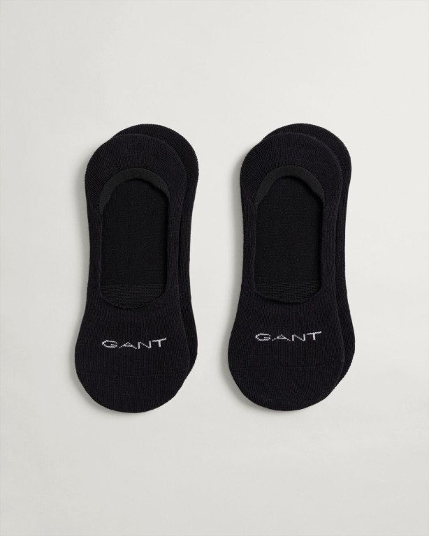Sosete Dama Gant 2-Pack Solid Invisible Negrii | 9DMxXIFwdMk