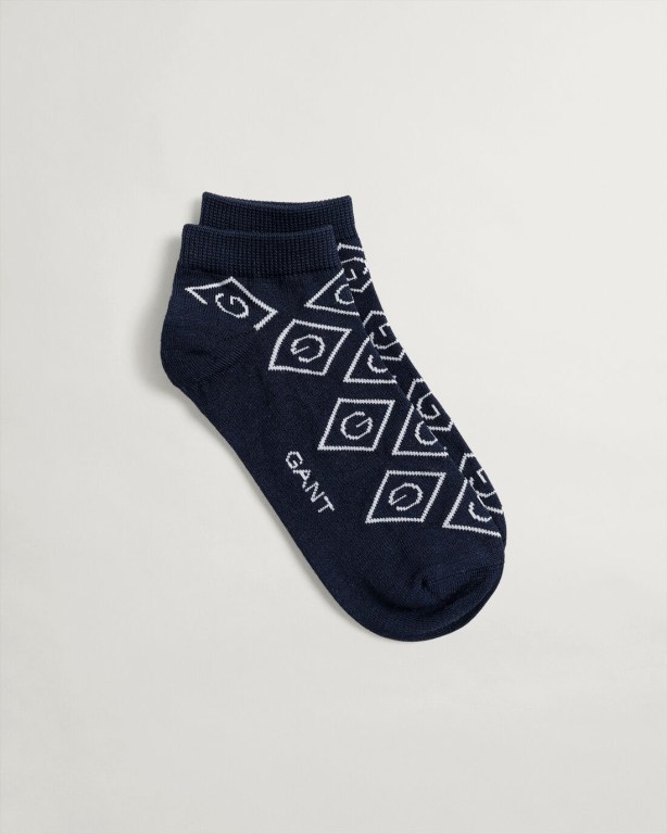 Sosete Dama Gant Icon G Ankle Albastri | wsUe3oD7VG7