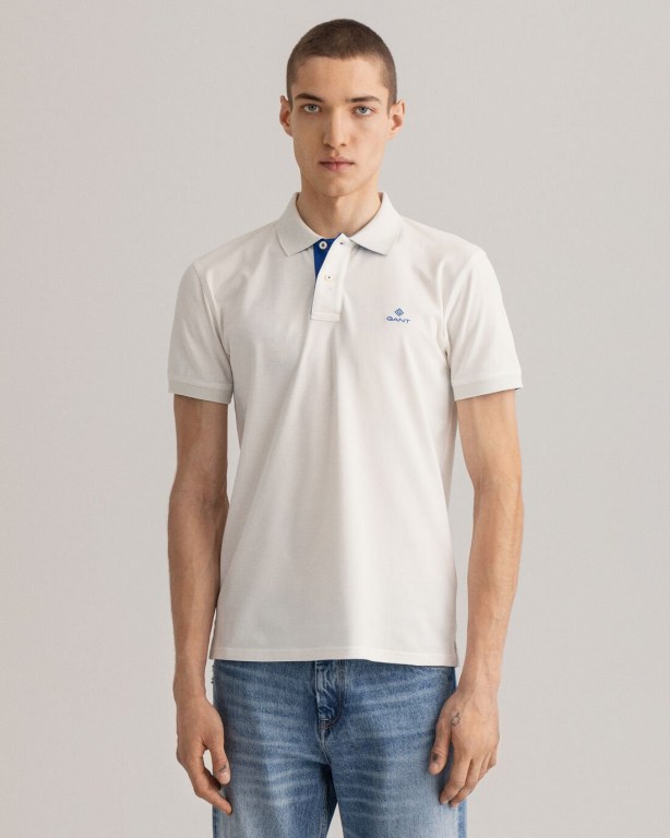 Tricou Polo Barbati Gant Contrast Color Piqué Albi | wO4pZKJJ9y6
