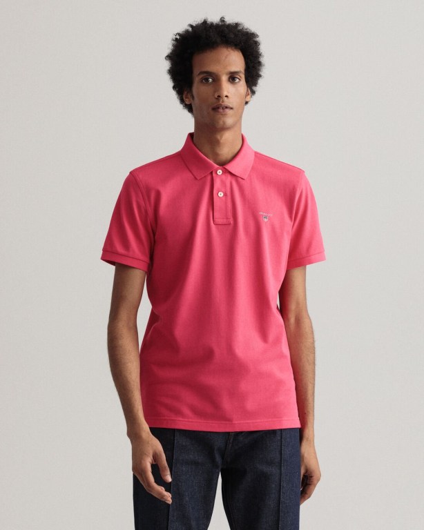 Tricou Polo Barbati Gant Original Piqué Portocalii Roz | 1QkUfzROBnM