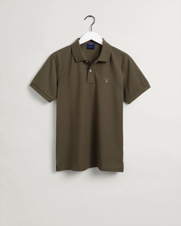 Tricou Polo Barbati Gant Original Piqué Verzi | 7V58dqD3E2D