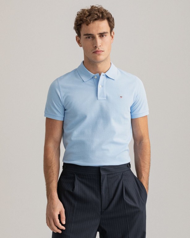 Tricou Polo Barbati Gant Original Piqué Albastri | N7lluRuOToB