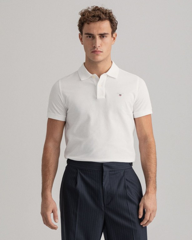 Tricou Polo Barbati Gant Original Piqué Albi | Q6NUk7701hm