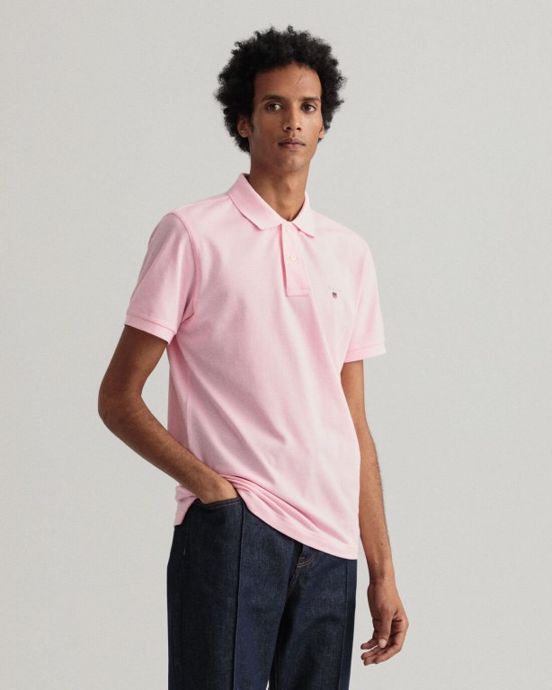 Tricou Polo Barbati Gant Original Piqué Roz | lCZU9wkvca3