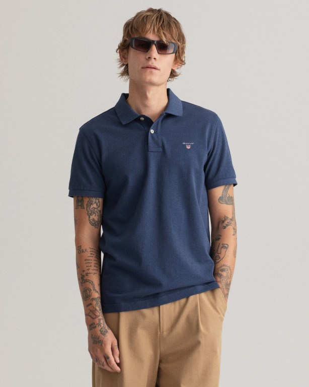 Tricou Polo Barbati Gant Original Piqué Albastri Inchis | lVnSgWlhOuz
